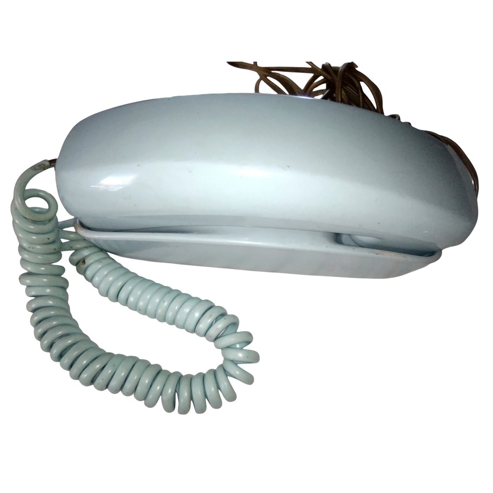 Vintage Pastel Blue Round Push Button Desk Telephone Tel600 AS IS‎